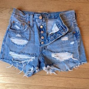 Levi’s 501 ripped jean shorts. Like new. Worn once.